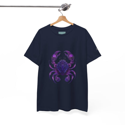 Cosmic Crab Unisex Heavy Cotton Tee - Perfect for Astrology Lovers, Comfortable Casual Wear, Gift for Birthdays and Holidays