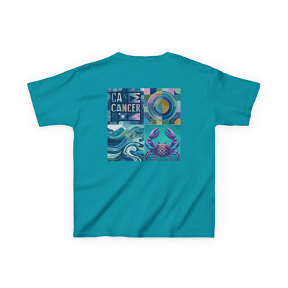 Cancer Awareness Kids Tee, Colorful Kids T-Shirt, Zodiac Birthday Gift, Summer Kids Clothing, Astrology Gift