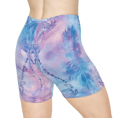 Libra Air Element Women's Biker Shorts - Zodiac Harmony Athletic Wear, Astrology Fitness Gift, Celestial Balance Design