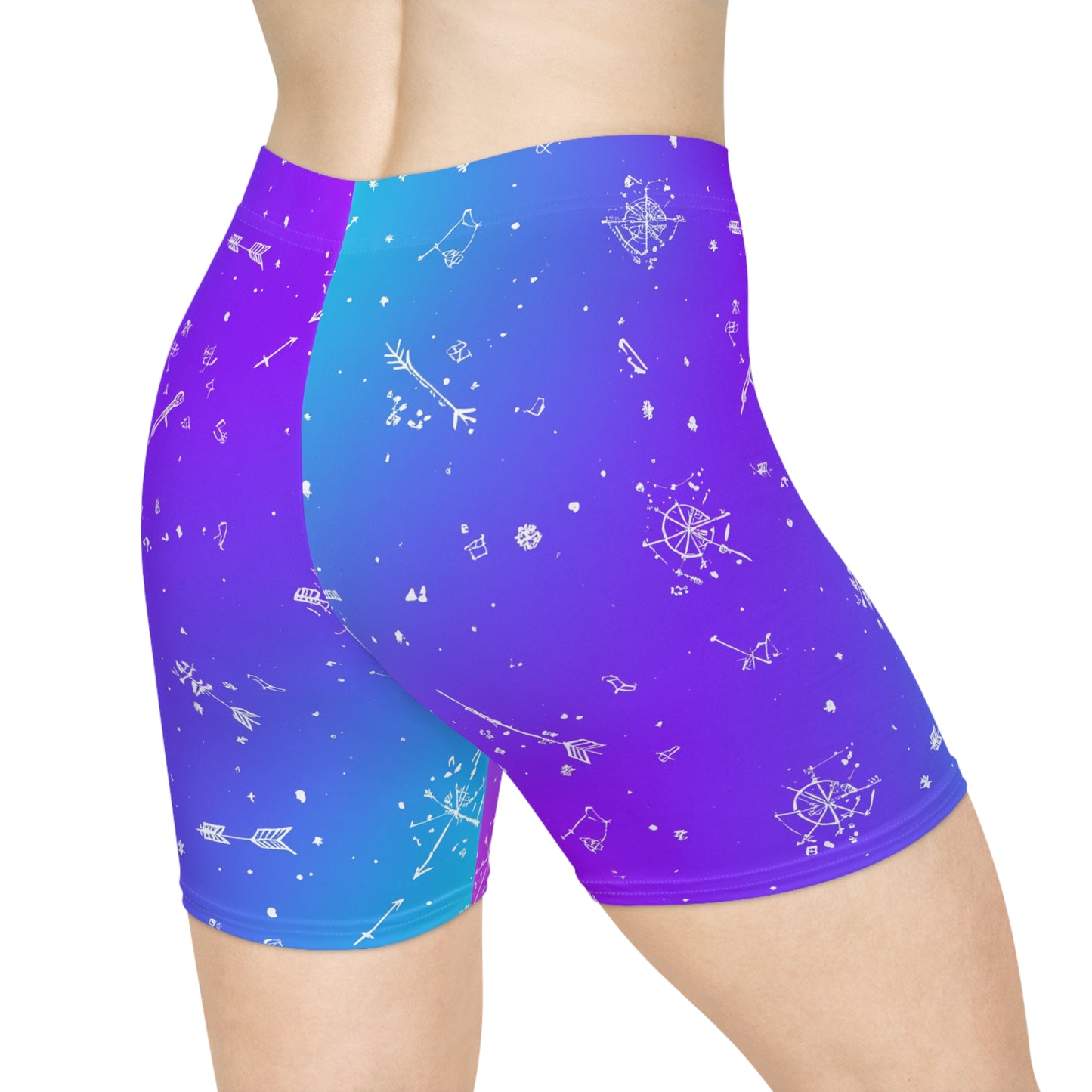 Vibrant Women's Biker Shorts, Colorful Activewear, Summer Workout Gear, Festival Fashion, Unique Exercise Shorts