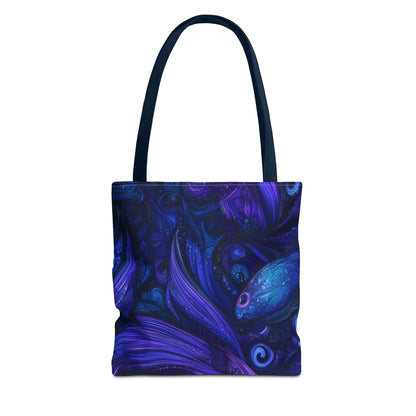 Mystical Fish Tote Bag, Bohemian Shoulder Bag, Eco-Friendly Shopping Bag, Art Lover Gift, Beach Bag, Colorful AOP Bag