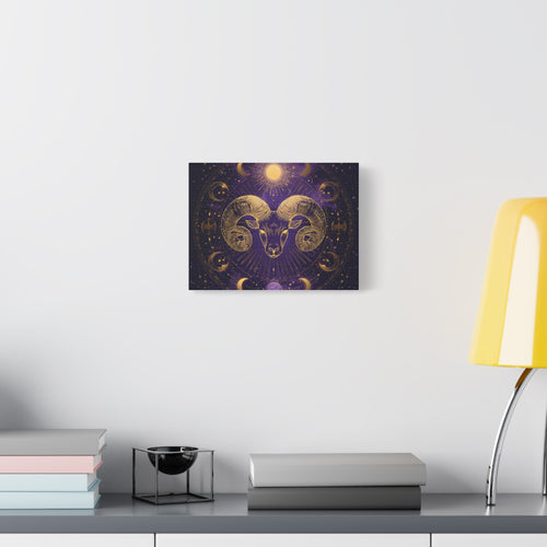 Astrological Aries Canvas Print, Cosmic Art Wall Decor, Zodiac Gift, Boho Home Decoration, Astrology Wall Art