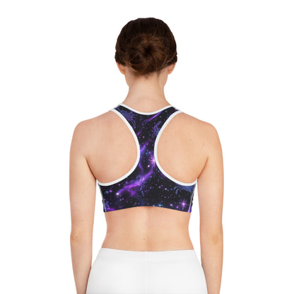Water Element Cancer Sports Bra | ♋ Cosmic Crab | Psychedelic Activewear
