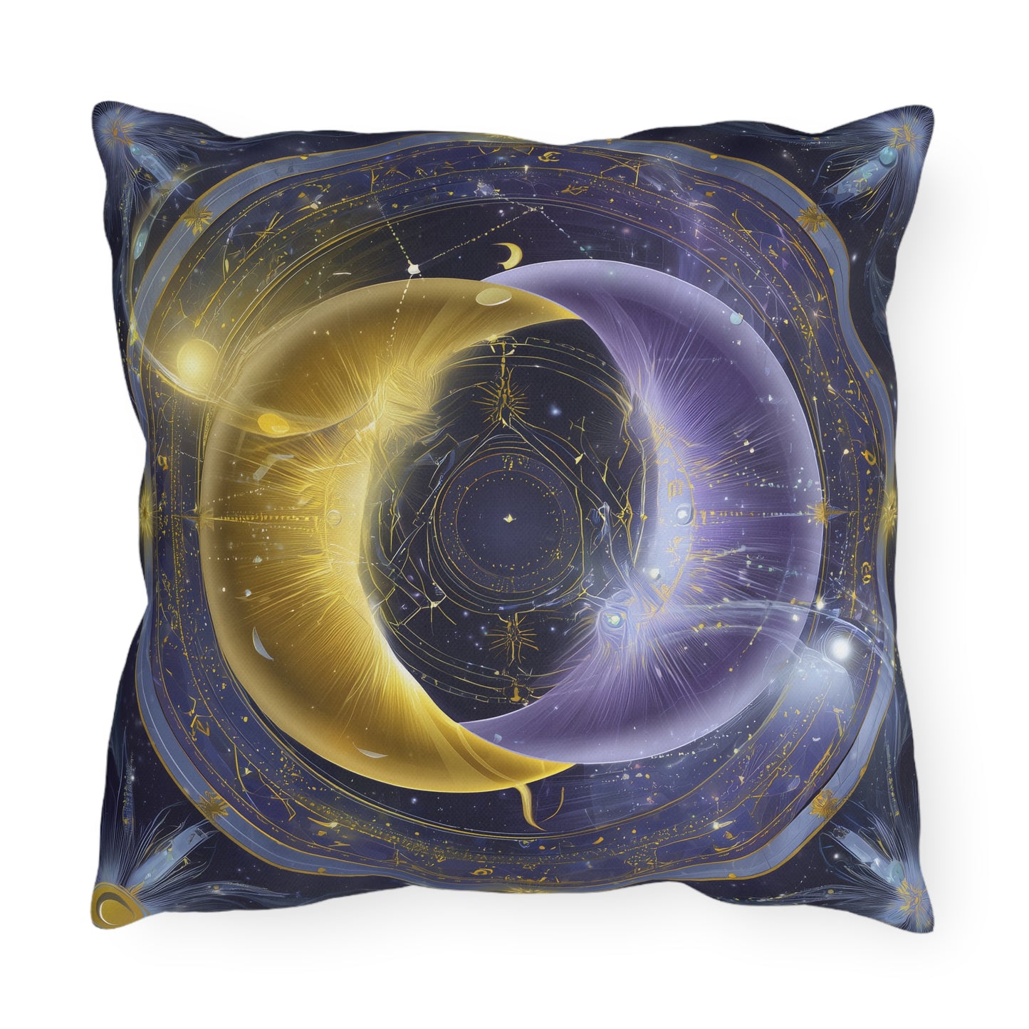 Celestial Outdoor Pillows, Cosmic Garden Decor, Starry Night Cushion, Summer Patio Accents, Bohemian Home Accessories
