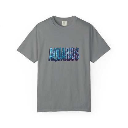Aquarius Unisex Garment-Dyed T-Shirt, Astrology Tee, Zodiac Shirt, Gift for Aquarius, Casual Wear, Horoscope Fashion