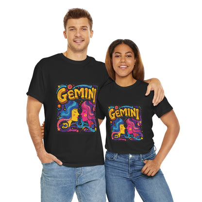 Gemini Unisex Heavy Cotton Tee - Celebrate Your Zodiac Sign, Astrology Shirt, Horoscope Gift, Stylish Graphic Tee, Birthday Gift