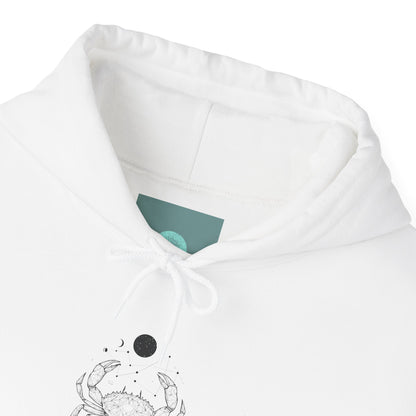 Cozy Crab Graphic Hoodie - Fun Gift for Beach Lovers, Casual Wear, Summer Vibes, Seafood Lover's Apparel, Cute Sweatshirt for Friends