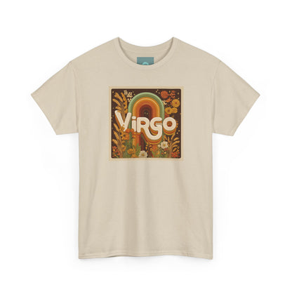 Virgo Floral Unisex Heavy Cotton Tee, Astrology Gift, Zodiac Shirt, Birthday T-Shirt, Horoscope Apparel, Casual Wear