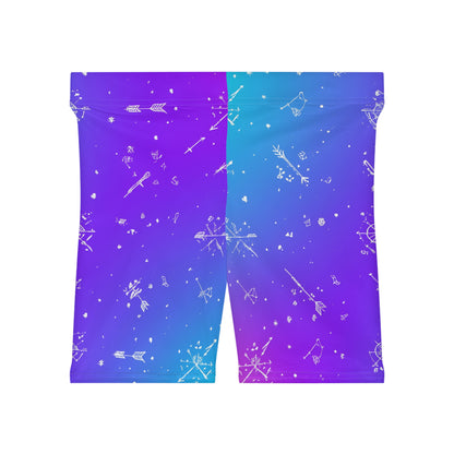 Vibrant Women's Biker Shorts, Colorful Activewear, Summer Workout Gear, Festival Fashion, Unique Exercise Shorts