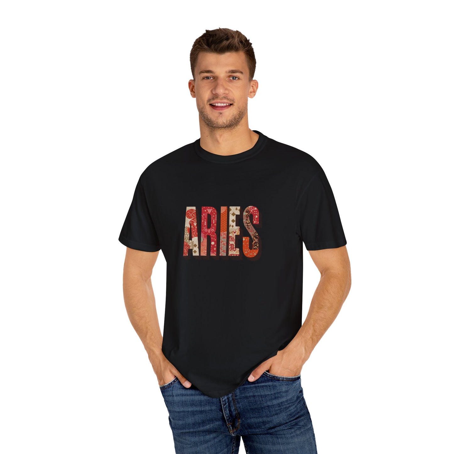 Aries Inspired Unisex Garment-Dyed T-Shirt | Astrology Gift, Zodiac Tee, Birthday Apparel, Horoscope Shirt
