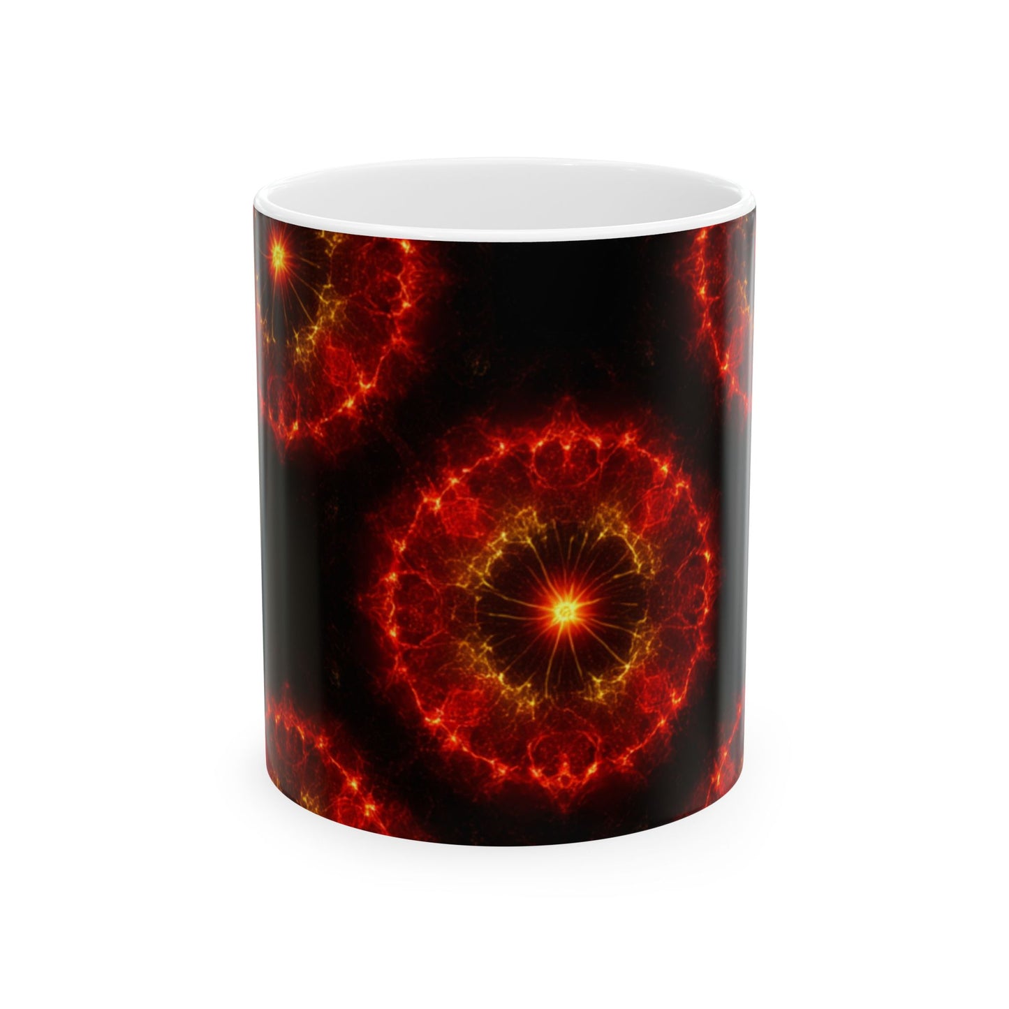 Fire Element Mug | Aries Leo Sagittarius | Fiery Kaleidoscope Ceramic Coffee Cup