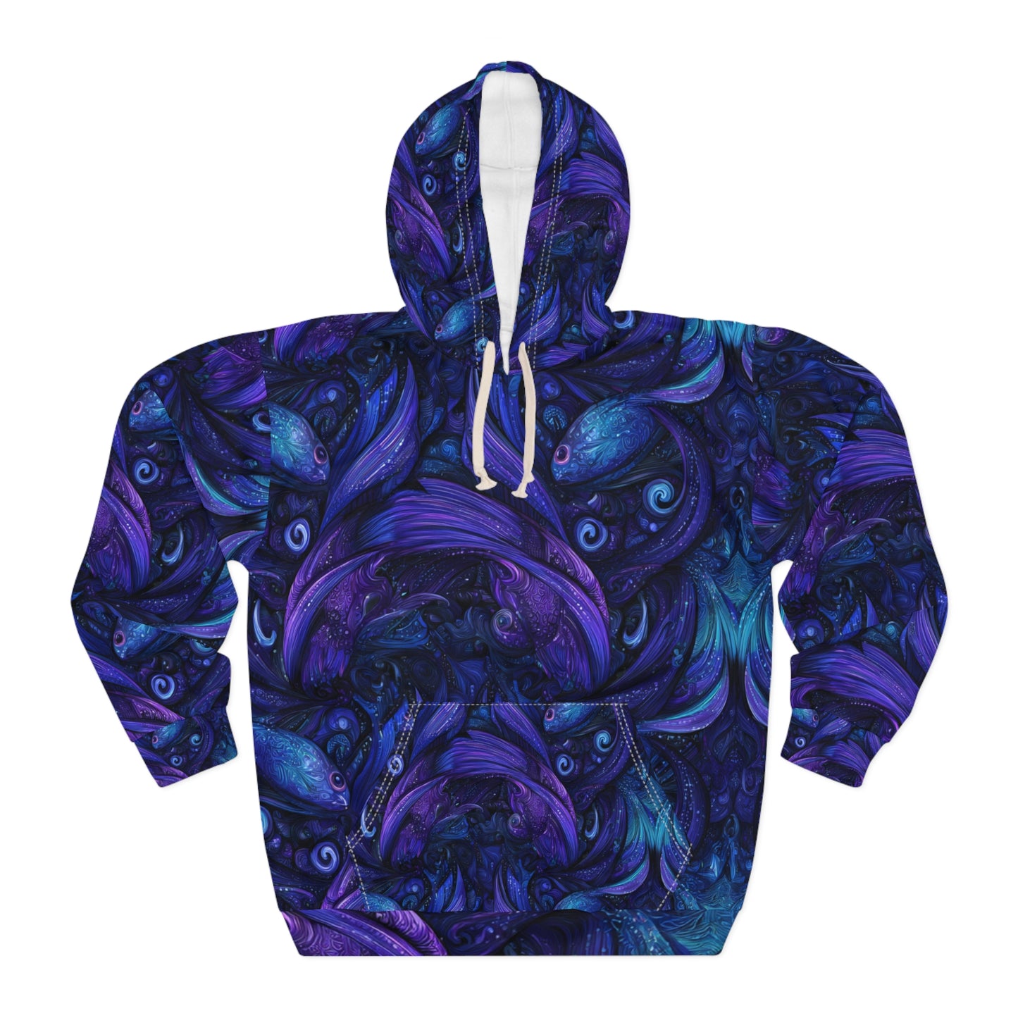 Water Element Pisces Hoodie | ♓ Abstract Fish | Psychedelic AOP Pullover