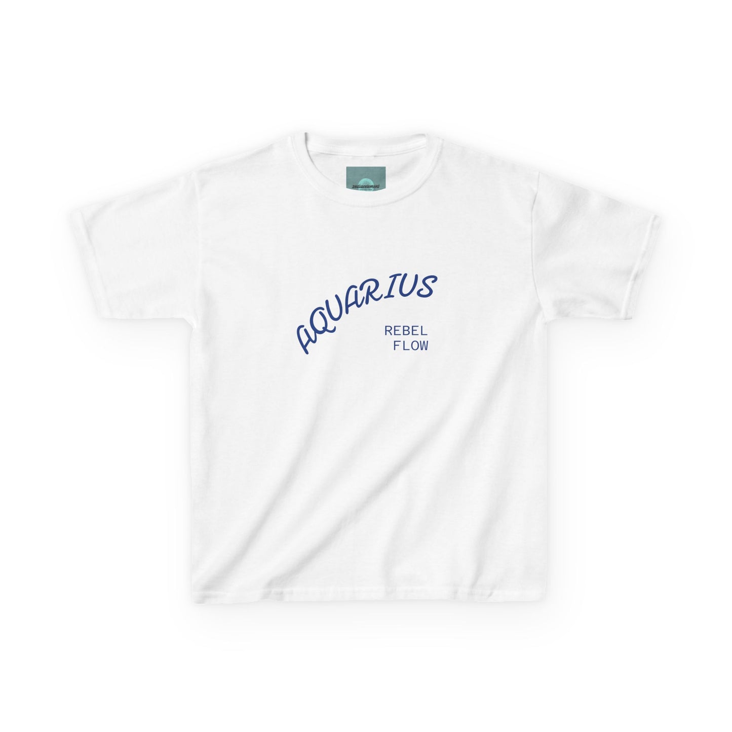 Air Element Aquarius Kids Tee | ♒ Cosmic Waves | Psychedelic Youth Shirt