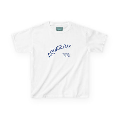 Air Element Aquarius Kids Tee | ♒ Cosmic Waves | Psychedelic Youth Shirt