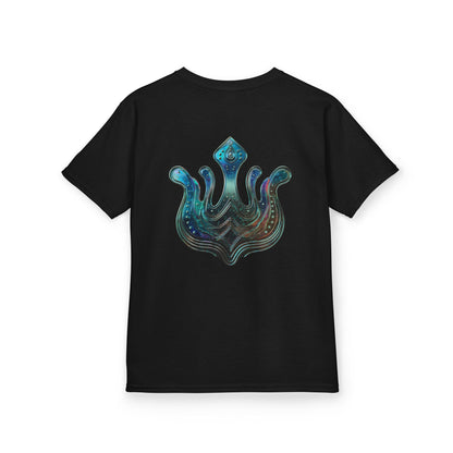 Air Element Aquarius Kids Tee | ♒ Cosmic Waves | Psychedelic Youth Shirt