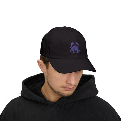 Stylish Classic Dad Cap with Purple Crab Embroidery | Perfect Gift for Fishing Lovers, Beach Days, Outdoor Activities, Summer Style