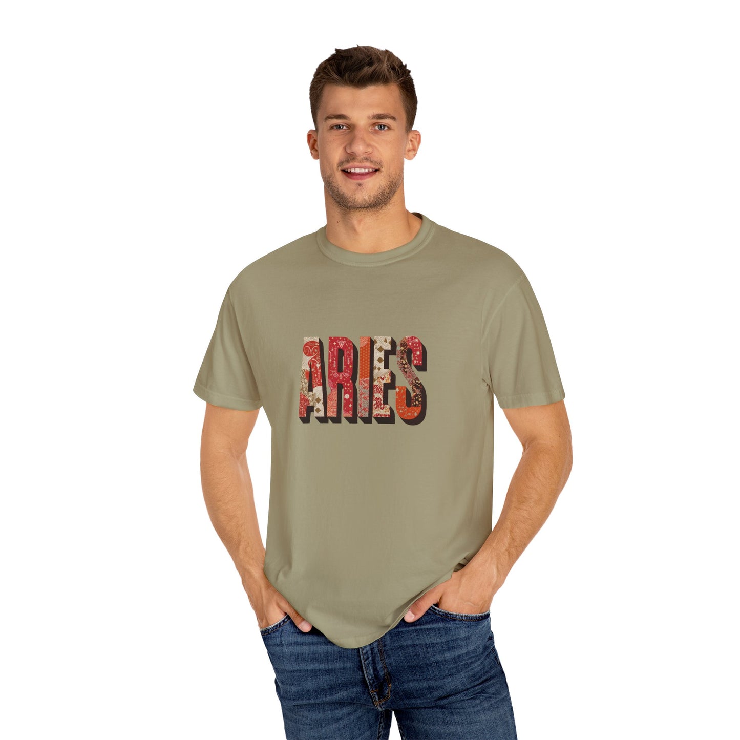 Aries Inspired Unisex Garment-Dyed T-Shirt | Astrology Gift, Zodiac Tee, Birthday Apparel, Horoscope Shirt