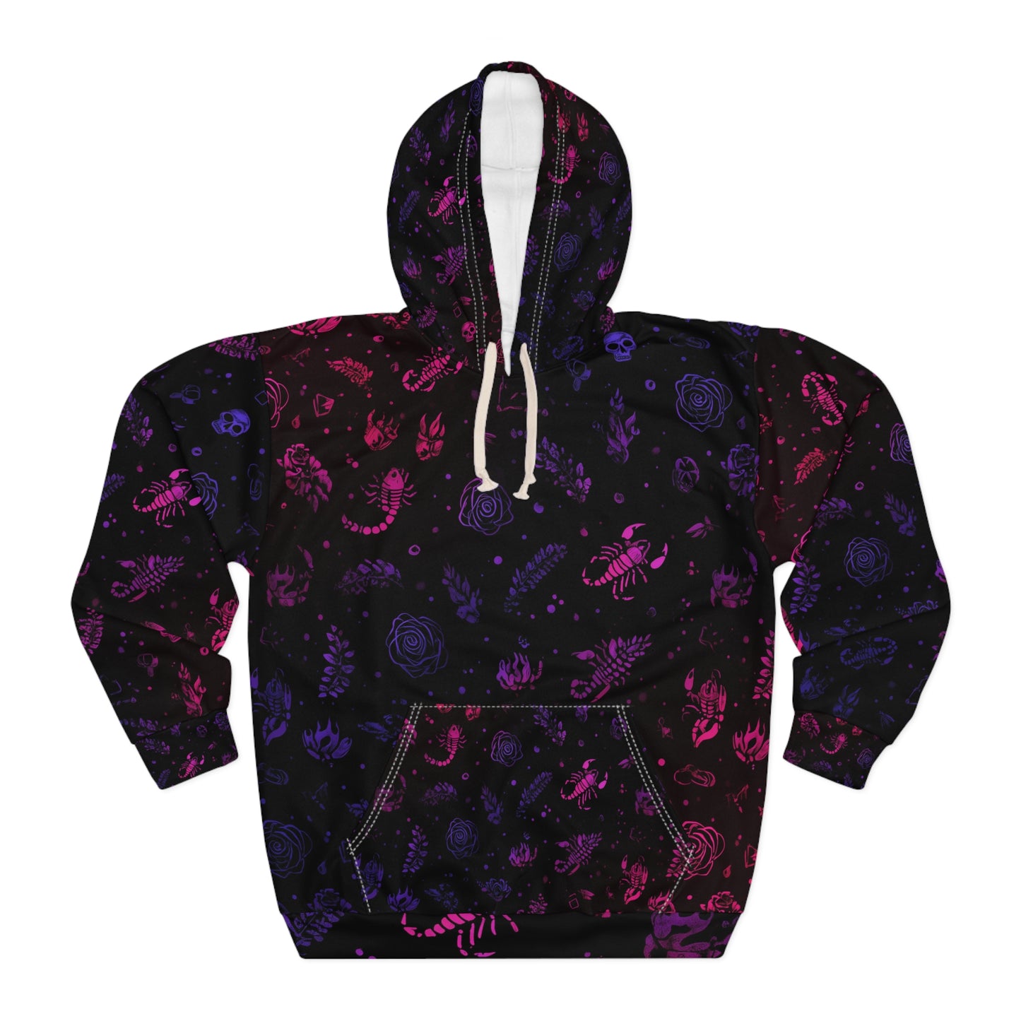 Mystical Creatures Unisex Pullover Hoodie - Perfect for Halloween, Cozy Fall Days, Gifts for Gamers, Unique Apparel, Festival Wear