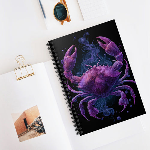 Water Element Cancer Notebook | ♋ Purple Crab | Psychedelic Spiral Journal