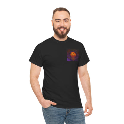 Vibrant Sunset Tee, Unisex Heavy Cotton Shirt for Art Lovers, Casual Fashion, Gift for Him/Her, Seasonal Wear, Inspirational Style