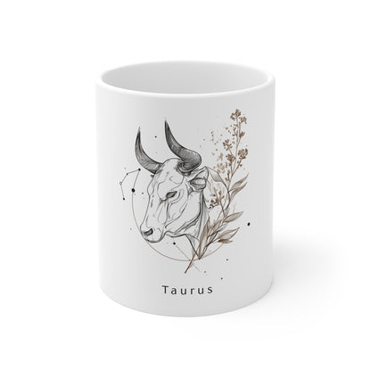 Taurus Zodiac Mug, Astrology Gifts for Her, Personalized Horoscope Cup, Bull Coffee Mug, Taurus Birthday Gift Idea