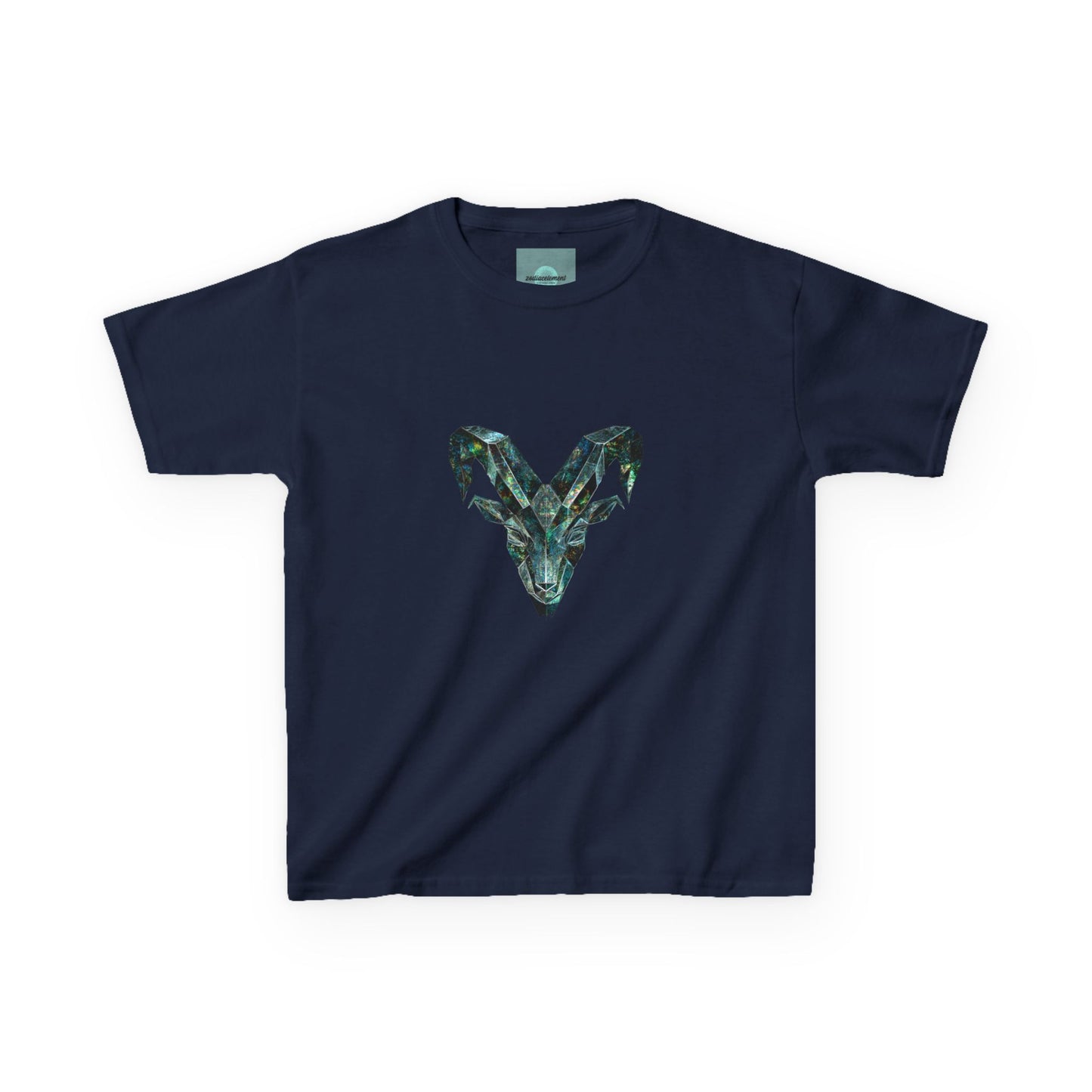 Geometric Ram Kids Tee - Stylish Cotton Shirt for Boys & Girls, Perfect for Birthdays, Casual Wear, Nature Lovers, Unique Gift Idea