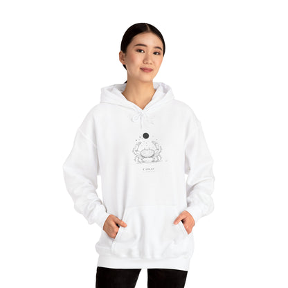 Cozy Crab Graphic Hoodie - Fun Gift for Beach Lovers, Casual Wear, Summer Vibes, Seafood Lover's Apparel, Cute Sweatshirt for Friends