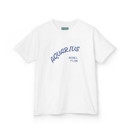 Air Element Aquarius Kids Tee | ♒ Cosmic Waves | Psychedelic Youth Shirt