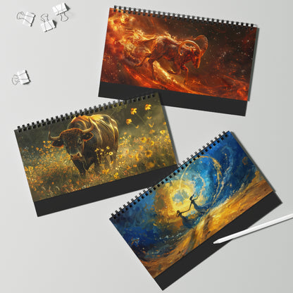 Astrological Desktop Calendar, Zodiac Calendar, Astrology Desk Decor, Monthly Planner, Horoscope Gift, Cosmic Calendar