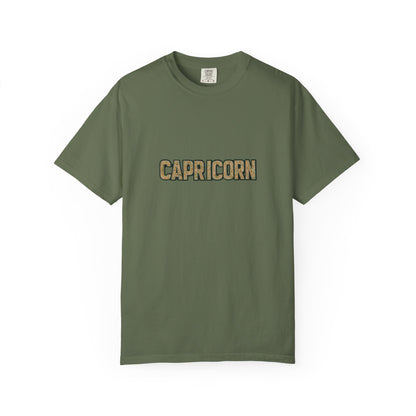 Capricorn Garment-Dyed T-Shirt, Zodiac Sign Tee, Astrology Gift, Unisex Shirt, Birthday Gift, Casual Wear