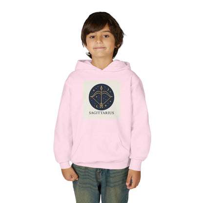 Fire Element Sagittarius Youth Hoodie | ♐ Archer's Arrow | Psychedelic Zodiac Sweatshirt