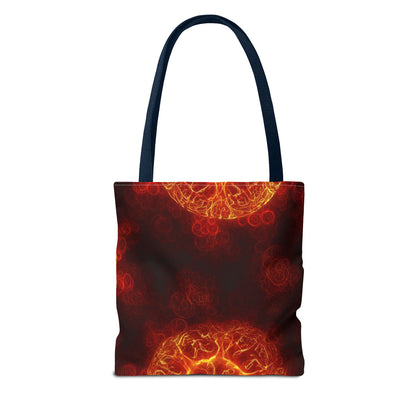 Fiery Abstract Tote Bag, Bohemian Style Bag, Unique Art Tote, Summer Beach Bag, Gift for Her