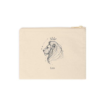 Zipper Pouch with Lion Design - Leo Zodiac Accessory, Astrology Gift, Makeup Bag, Travel Organization, Birthday Present, Cute Coin Purse