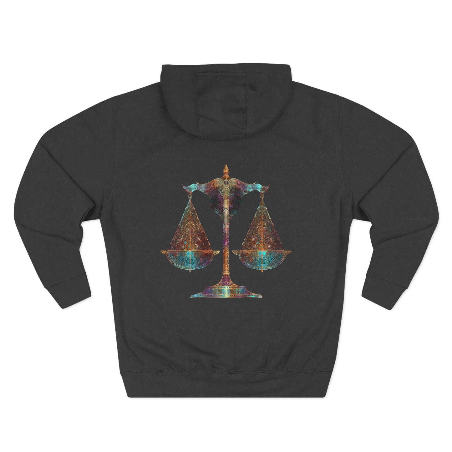 Air Element Libra Fleece Hoodie | ♎ Harmony Scales | Psychedelic Zodiac Sweatshirt