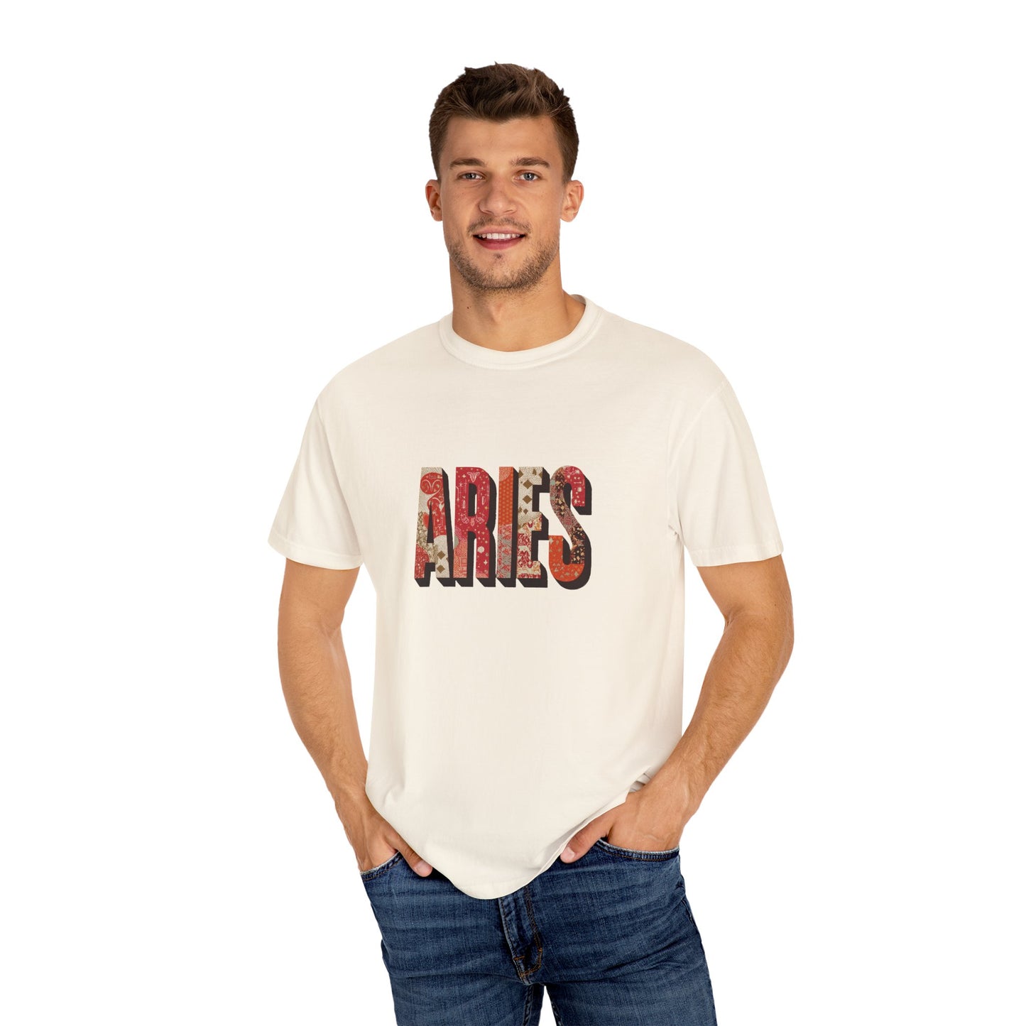 Aries Inspired Unisex Garment-Dyed T-Shirt | Astrology Gift, Zodiac Tee, Birthday Apparel, Horoscope Shirt