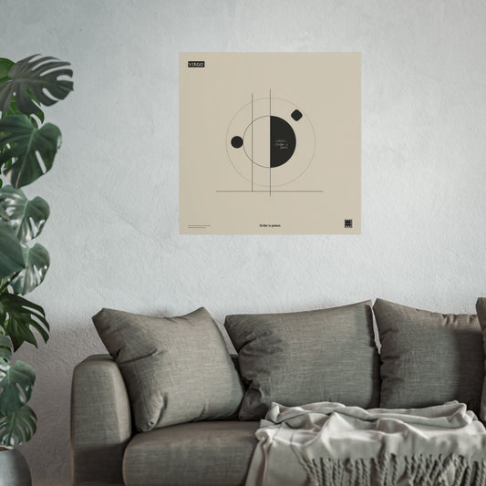 Virgo Minimalist Fine Art Poster — 'Order in Peace' Geometric Wall Art