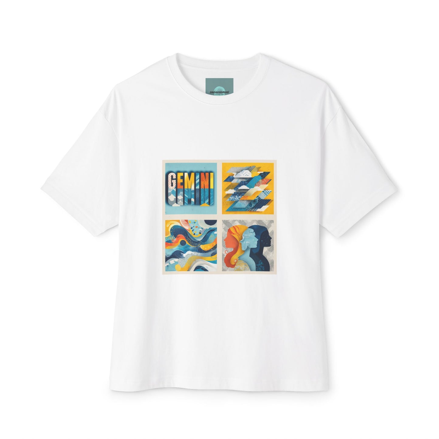 Gemini Vibes Boxy Tee - Unisex Oversized Graphic Shirt, Birthday Gift, Zodiac Apparel, Astrology Lover, Casual Wear