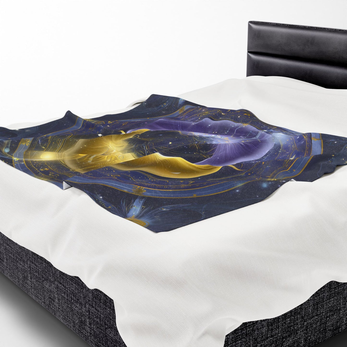 Celestial Velvet Blanket, Cozy Throw for Stargazers, Dreamy Home Decor, Spiritual Gift, Galactical Design for Meditation
