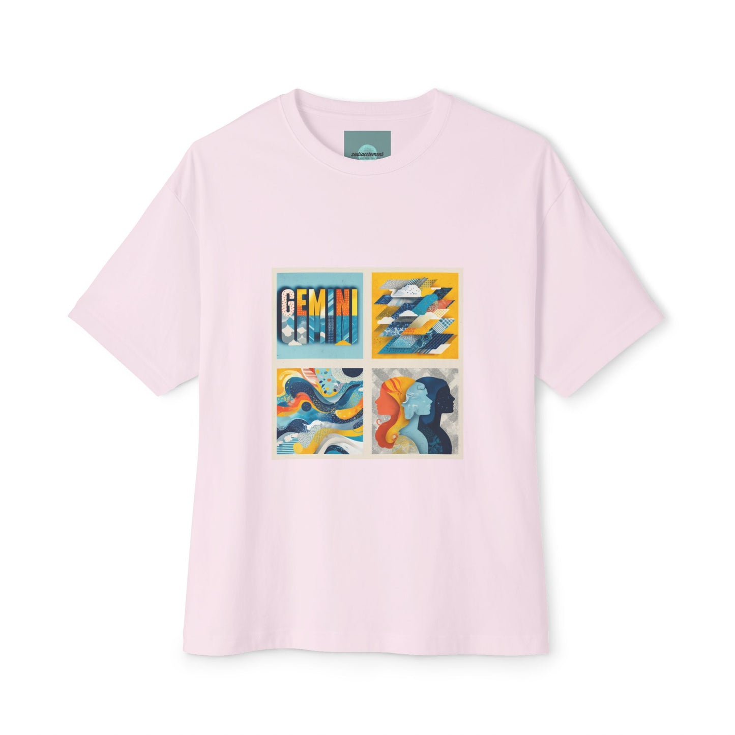 Gemini Vibes Boxy Tee - Unisex Oversized Graphic Shirt, Birthday Gift, Zodiac Apparel, Astrology Lover, Casual Wear
