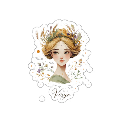 Virgo Floral Die-Cut Stickers | Zodiac Stickers, Laptop Decor, Personalized Gifts, Astrology Decor, Scrapbooking Supplies
