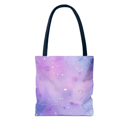 Celestial Tote Bag, Starry Sky Canvas Bag, Colorful Reusable Shopping Tote, Gift for Astronomers, Trendy Eco-Friendly Tote