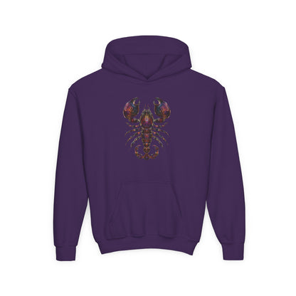 Water Element Scorpio Youth Hoodie | ♏ Mystical Scorpion | Psychedelic Zodiac Sweatshirt
