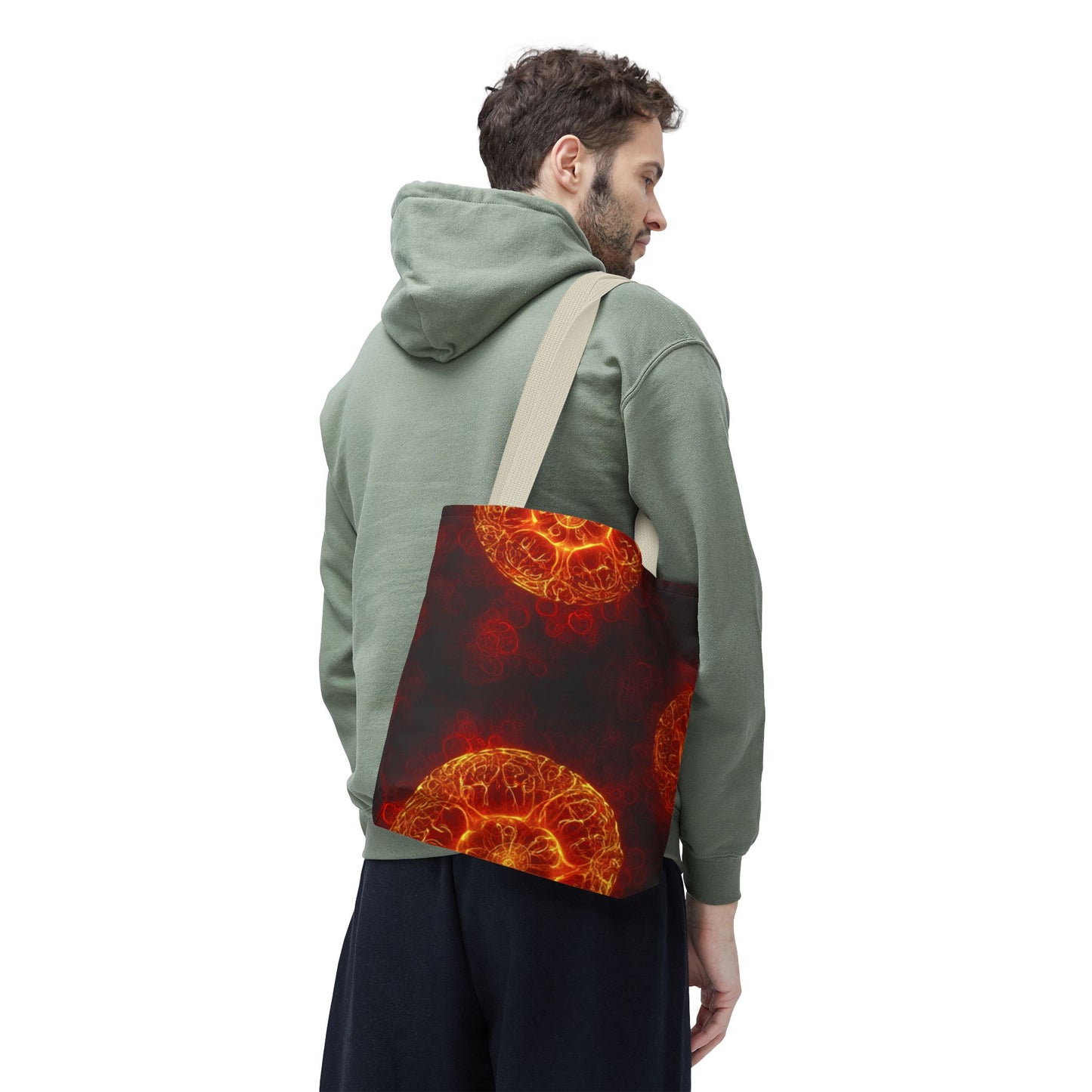 Fiery Abstract Tote Bag, Bohemian Style Bag, Unique Art Tote, Summer Beach Bag, Gift for Her