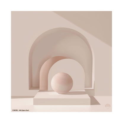 Minimalist Arch & Sphere Satin Poster — Neutral Beige Modern Wall Art (210gsm)