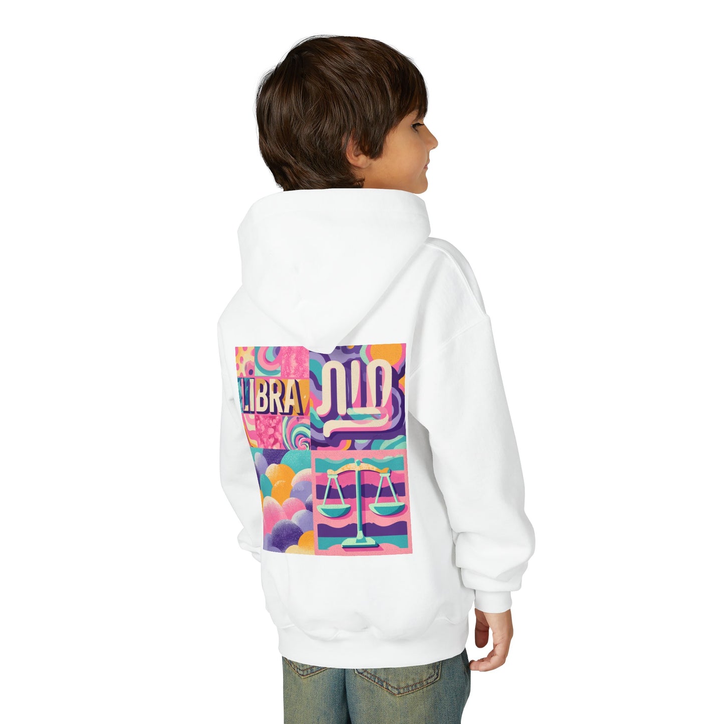 Libra Zodiac Youth Hooded Sweatshirt, Astrology Gift, Birthday Apparel, Trendy Hoodies, Libra Kids Clothing, Astrology Lover Sweatshirt
