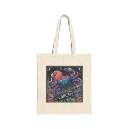Celestial Cancer Zodiac Tote Bag | Astrology Gift, Canvas Shopper, Horoscope Accessory, Zodiac Sign Bag, Birthday Gift