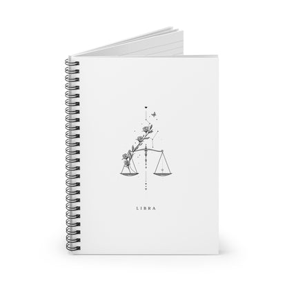 Libra Spiral Notebook - Elegant Astrology Journal, Astrology Gift, Zodiac Journal, Personalized Stationery, Celestial Notebook