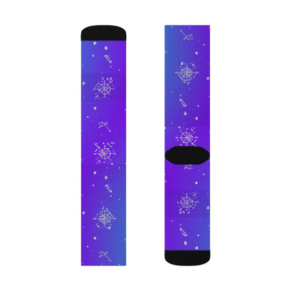 Galactic Pattern Socks | Artistic Sublimation Socks for Dreamers, Unique Gift, Cozy Footwear, Space Lover's Accessories, Fun Everyday Wear