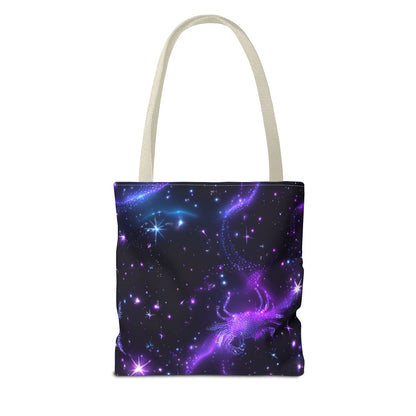 Water Element Cancer Tote Bag | ♋ Cosmic Crab | Psychedelic Shopping Bag