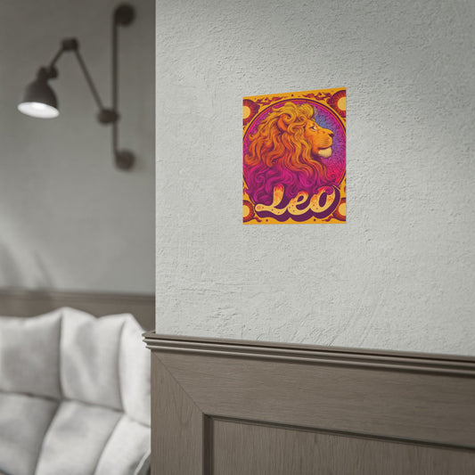 Vibrant Leo Zodiac Poster, Boho Wall Art, Astrology Decor, Colorful Home Decor, Gift for Leo